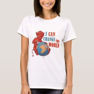 Dark Humor Devil Kid Design T-Shirt