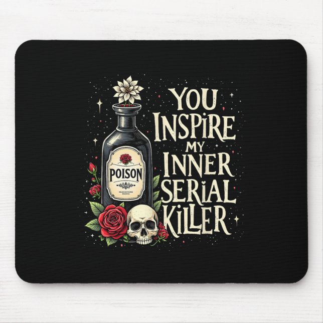 Dark Humor Poison Bottle Gothic Halloween Aestheti Mouse Pad (Front)