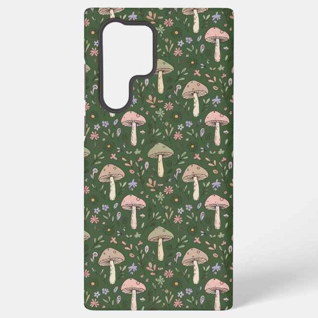 Dark Hunter Green Fungi Seamless Sophisticated Samsung Galaxy Case (Back)