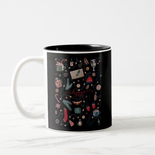 Dark Hygge Christmas Poster Two_Tone Coffee Mug