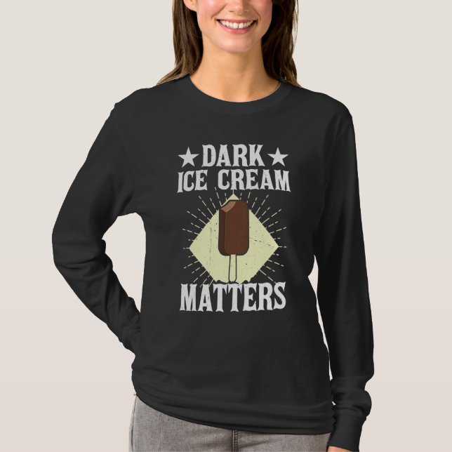 Dark Ice Cream Matters Sorbet Popsicle Mochi T-Shirt (Front)