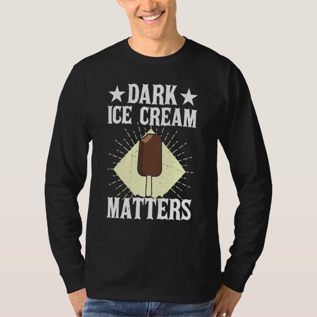Dark Ice Cream Matters Sorbet Popsicle Mochi T-Shirt (Front)
