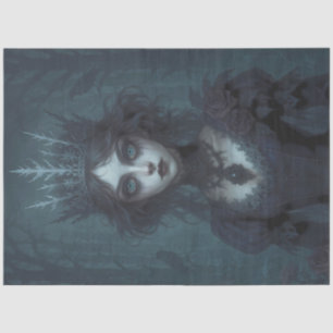 Dark Ice Queen Decoupage  – Gothic Fantasy Winter Tissue Paper