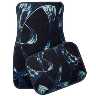 Dark Indigo Blue Background Car Floor Mat