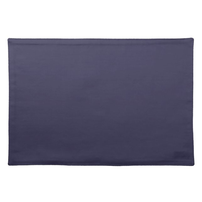 Dark Indigo Ink Blue Solid Color Print Cloth Placemat (Front)