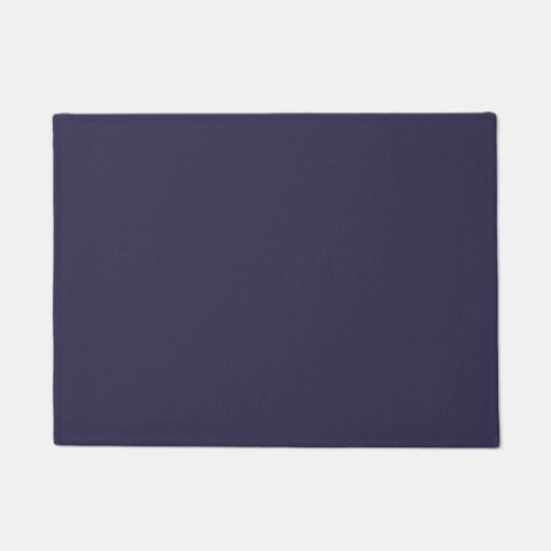Dark Indigo Ink Blue Solid Color Print Doormat