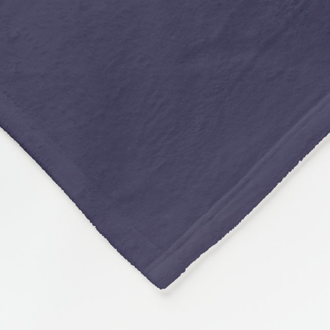 Dark Indigo Ink Blue Solid Color Print Fleece Blanket (Corner)