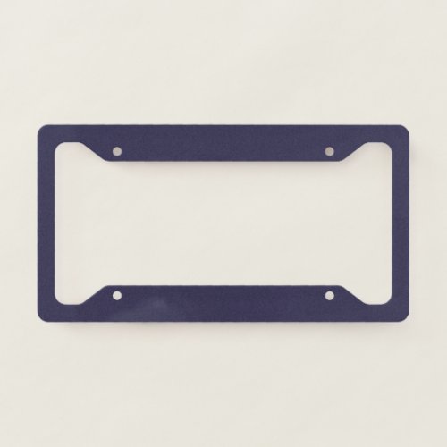 Dark Indigo Ink Blue Solid Color Print License Plate Frame