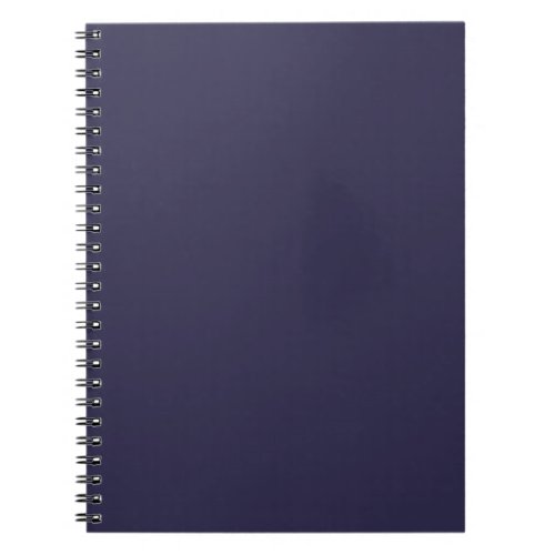 Dark Indigo Ink Blue Solid Color Print Notebook