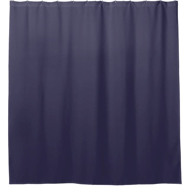 Dark Indigo Ink Blue Solid Color Print Shower Curtain (Front)