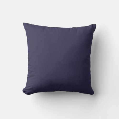 Dark Indigo Ink Blue Solid Color Print Throw Pillow