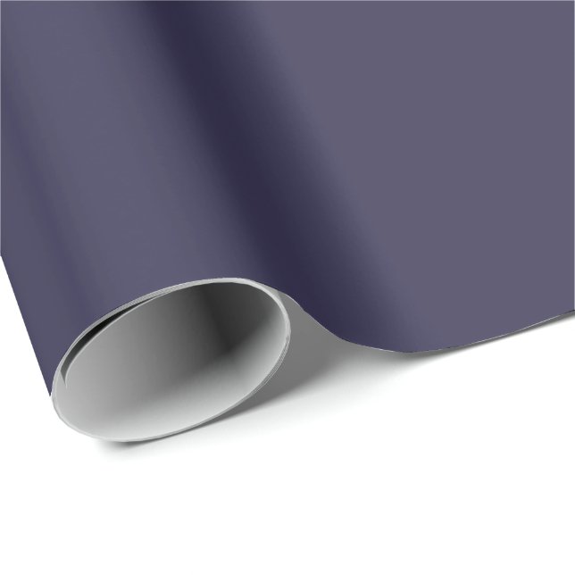 Dark Indigo Ink Blue Solid Color Print Wrapping Paper (Roll Corner)