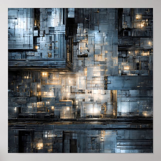 Dark Industrial Texture: Dystopian Circuit Poster (Front)