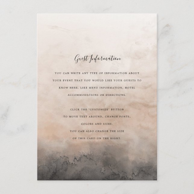 Dark Ink Wedding Insert (Front)