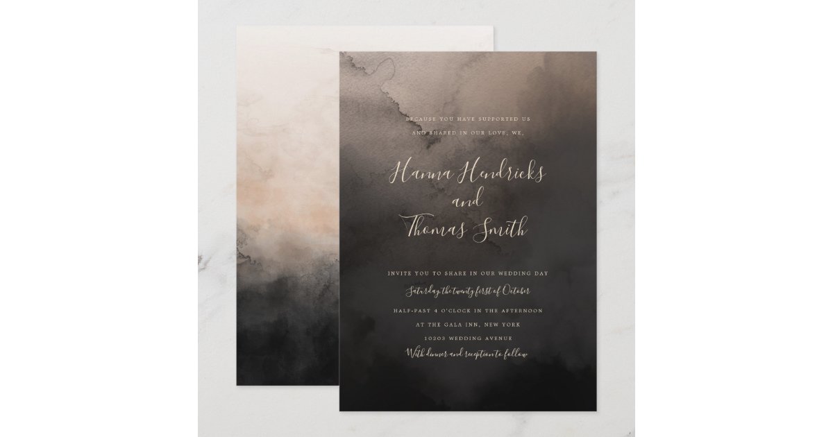 Dark Ink Wedding Invitations | Zazzle