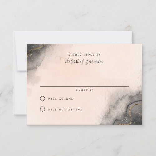 Dark Ink Wedding RSVP Cards