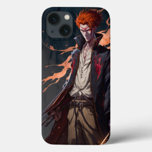 Dark iPhone 13 Case with Bold Anime-Inspired