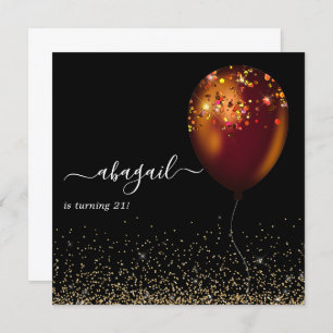 Dark Iridescent Balloons Birthday Party Invitatio Invitation