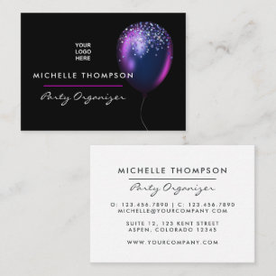 Dark Iridescent Balloons Event Coordinator Square Business Card