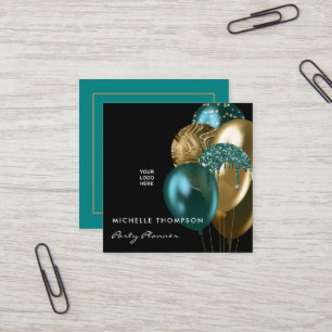  Dark Iridescent Balloons Event Coordinator Square Business Card