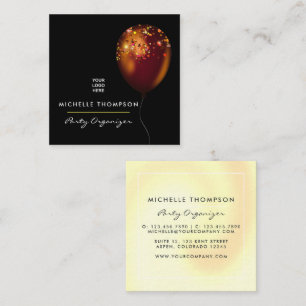 Dark Iridescent Balloons Event Coordinator Square Square Business Card