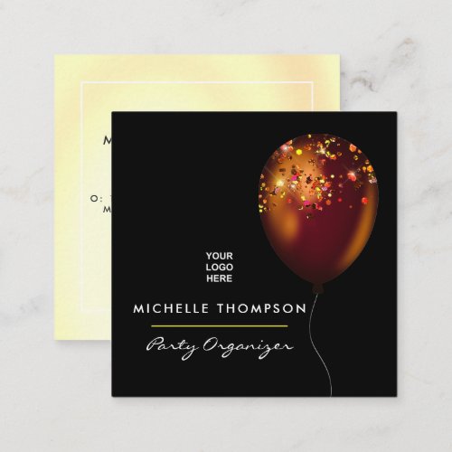  Dark Iridescent Balloons Event Coordinator Square Square Business Card