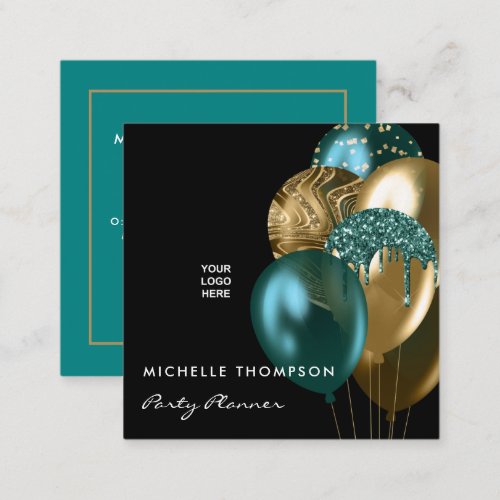  Dark Iridescent Balloons Event Coordinator Square Square Business Card