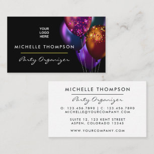 Dark Iridescent Balloons Event Industry Business Card