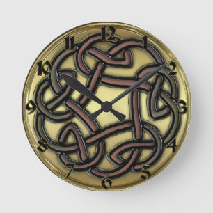 Dark Iron Celtic Knot Round Wall Clock