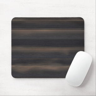 Dark Japandi Charred Wood Charcoal Minimalist Mouse Pad