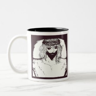 Dark jesus will save the world and alternate world Two-Tone coffee mug