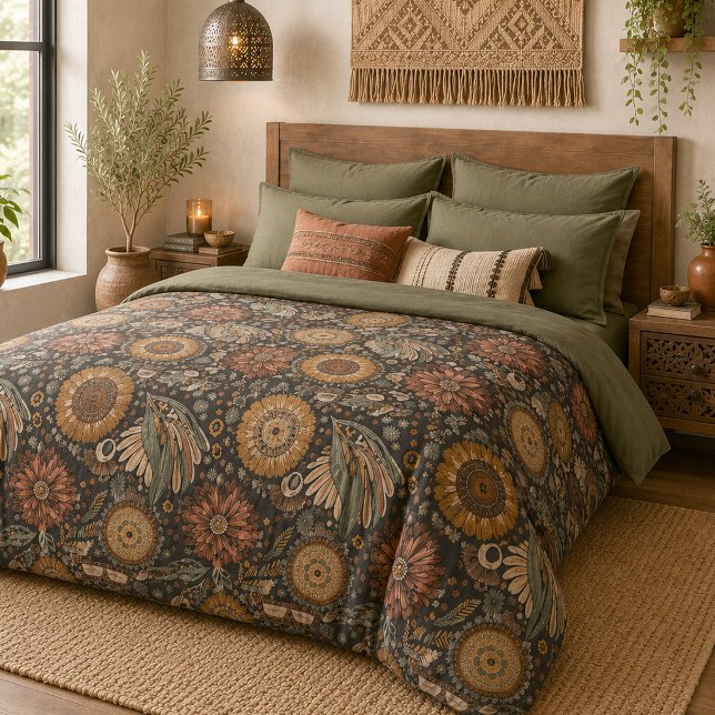 Dark Jungle Botanical Duvet Cover (Creator Uploaded)