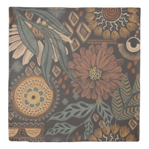 Dark Jungle Botanical Duvet Cover