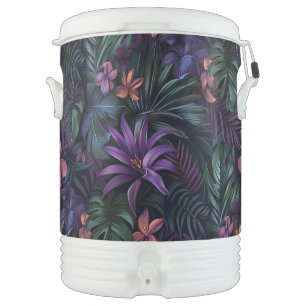 Dark Jungle Flowers  Beverage Cooler