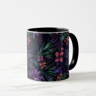Dark Jungle Flowers Mug