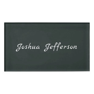 Dark Jungle Green Professional Creative Plain Name Tag