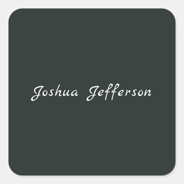 Dark Jungle Green Professional Creative Plain Square Sticker (Front)