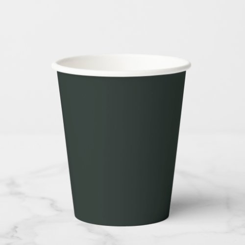 Dark Jungle Green Solid Color Paper Cups