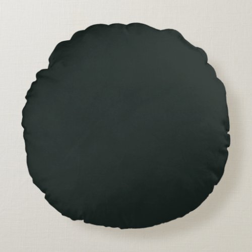 Dark Jungle Green Solid Color Round Pillow