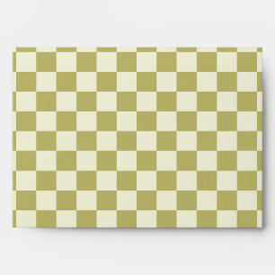 Dark Khaki and Beige Checkerboard Envelope