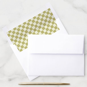 Dark Khaki and Beige Checkerboard Envelope Liner