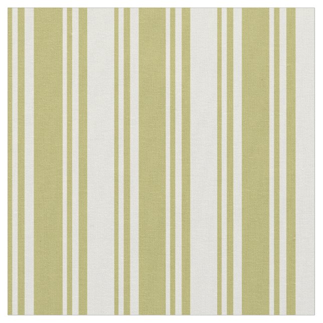 Dark Khaki and Beige Colored Lines Fabric (Close Up)