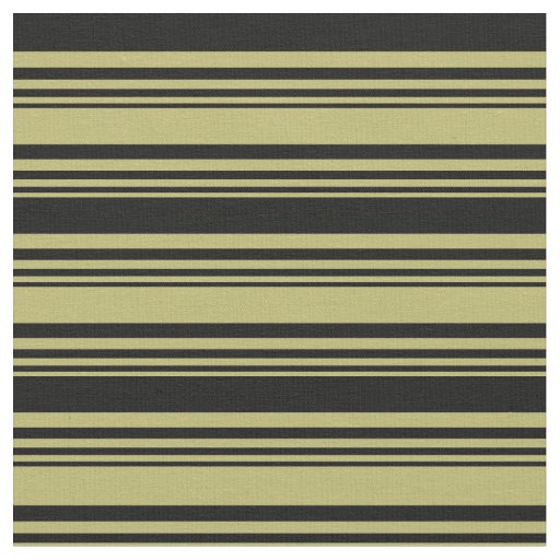 Dark Khaki and Black Colored Lines Fabric