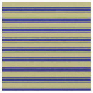 Dark Khaki and Blue Colored Lined Pattern Fabric