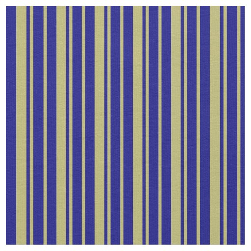 Dark Khaki and Blue Striped Pattern Fabric