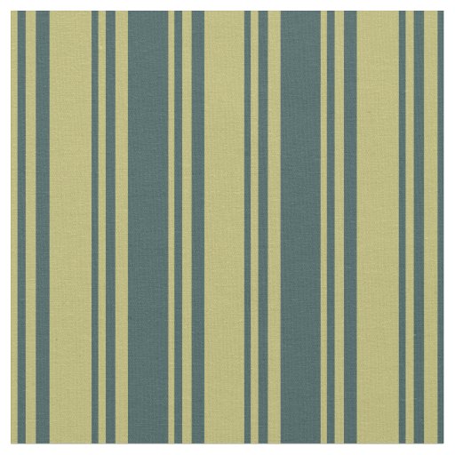 Dark Khaki and Dark Slate Gray Stripes Fabric
