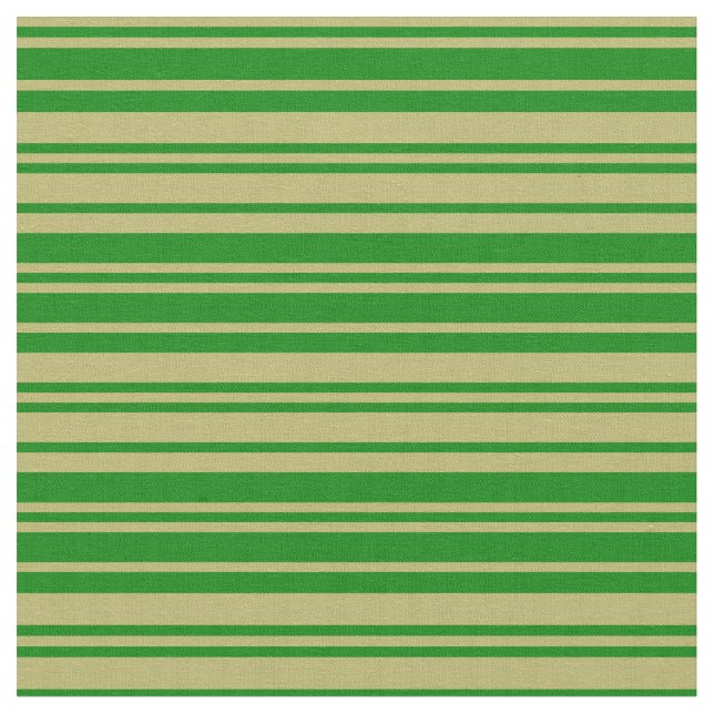 Dark Khaki and Green Colored Stripes Fabric (Close Up)