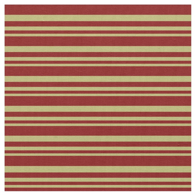 Dark Khaki and Maroon Lines/Stripes Pattern Fabric (Close Up)