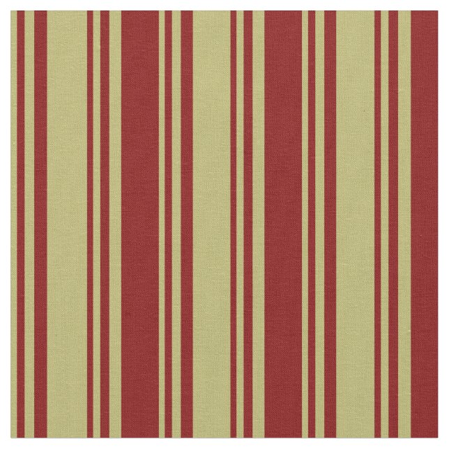 Dark Khaki and Maroon Pattern Fabric (Close Up)