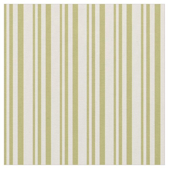 Dark Khaki & Beige Pattern of Stripes Fabric (Close Up)